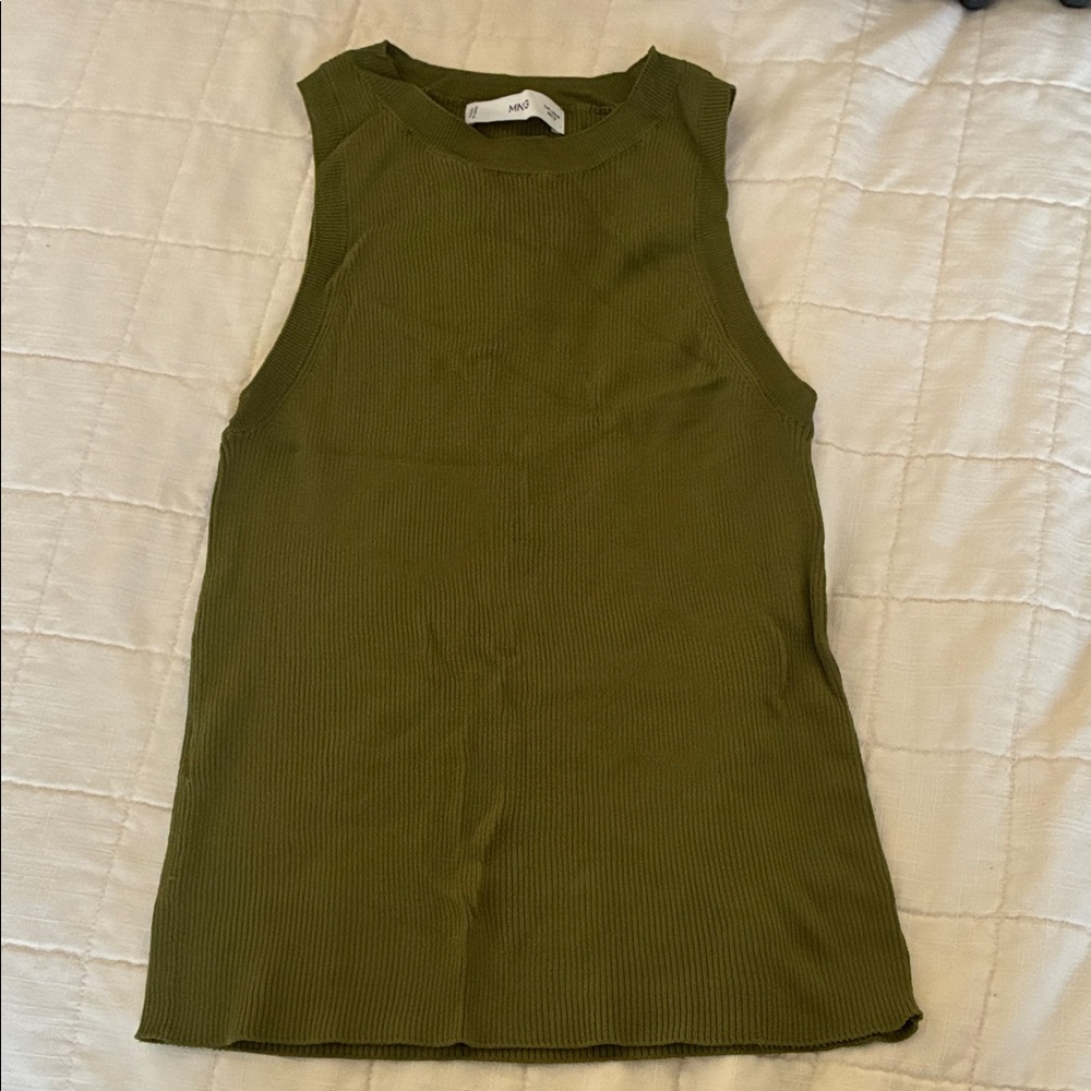 Mango Green Ribbed Tank Top